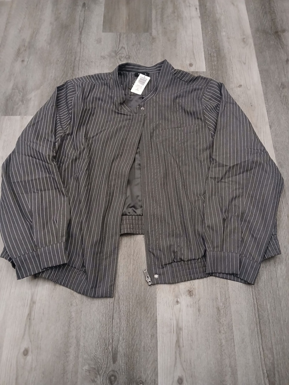 torrid Gray Pinstripe Bomber Jacket and pants set